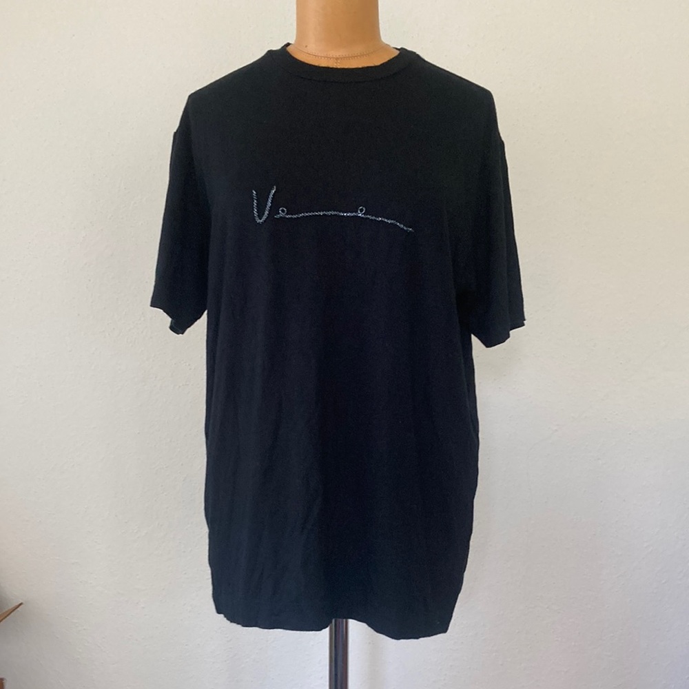 Versace black size medium t shirt with beaded signature